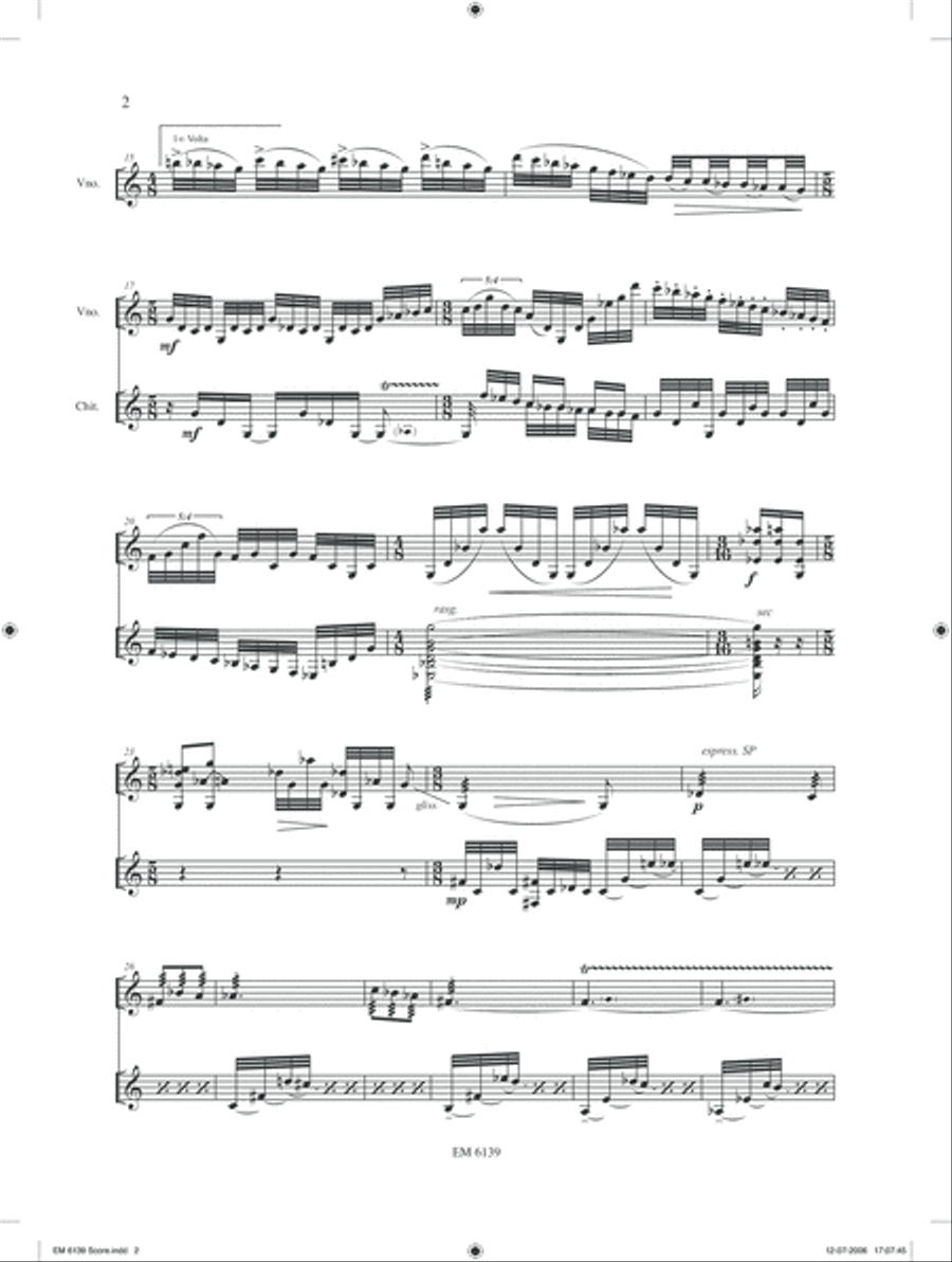 Suite Gipsy Music for Violin and Guitar Violin scores gallery preview page 3