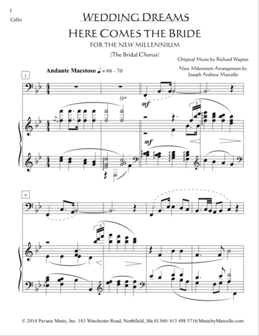 Here Comes the Bride - for the New Millennium - Cello & Piano Piano scores gallery preview page 2