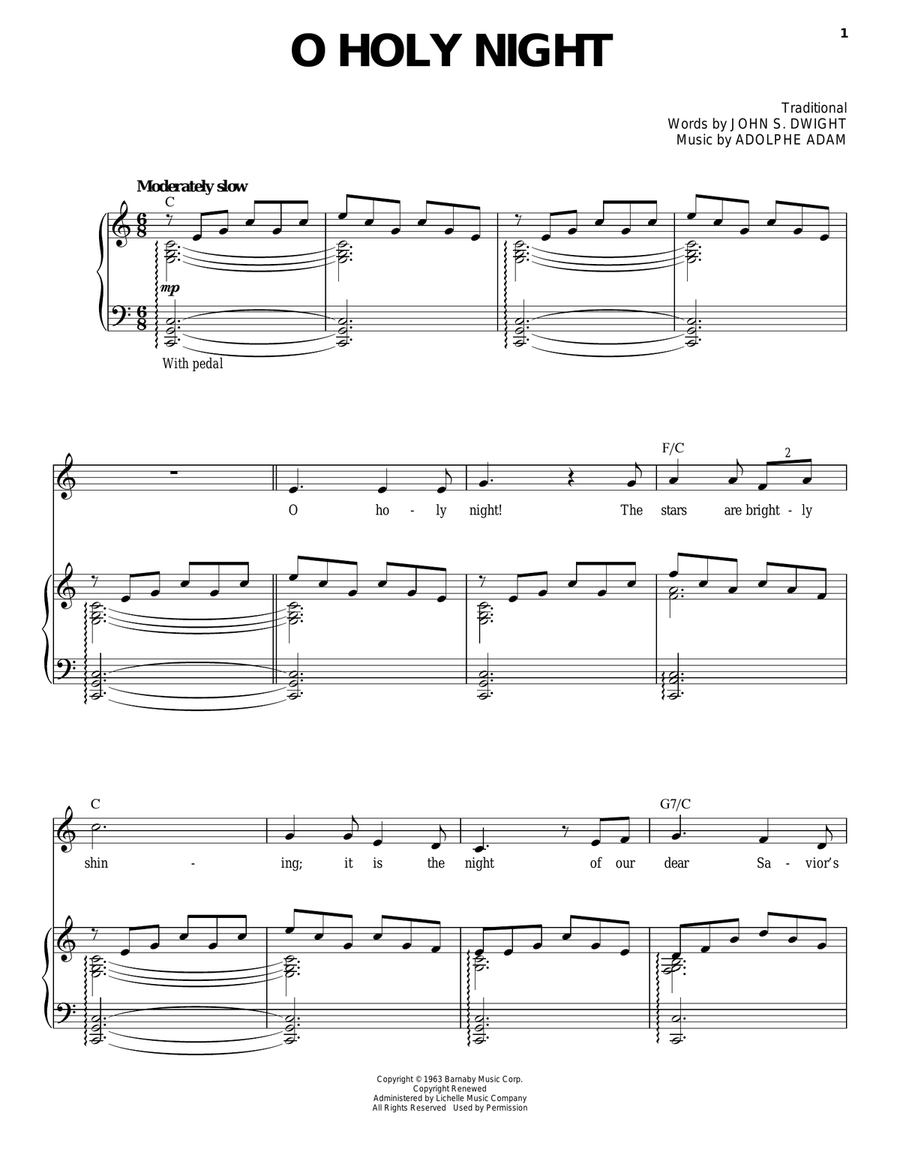 O Holy Night Piano, Vocal scores gallery preview page 1