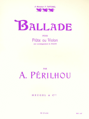 Book cover for Ballad (flute / Violin And Piano)