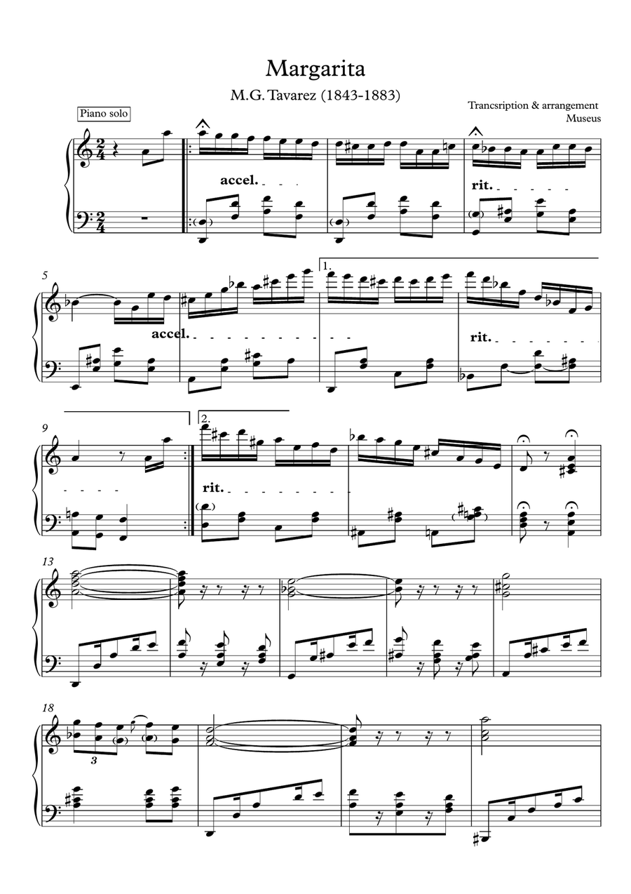 Masterpieces for solo piano by Tavarez Masterpieces for solo piano by Tavarez Piano Solo scores gallery preview page 1