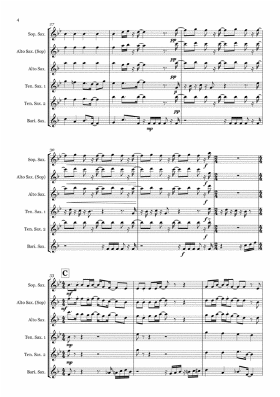 I Want You Back Saxophone Quintet scores gallery preview page 4