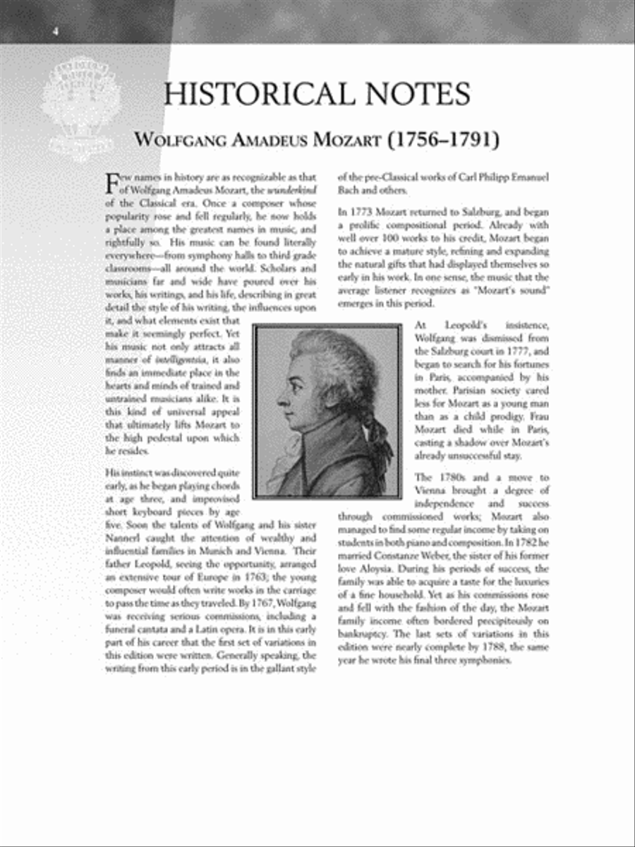 Mozart – Selected Variations Piano Solo scores gallery preview page 5