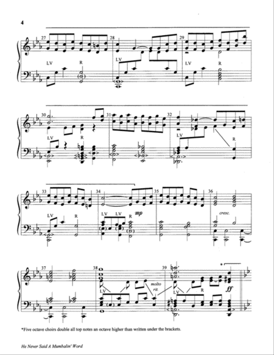 He Never Said a Mumbalin' Word 5-Octaves scores gallery preview page 4