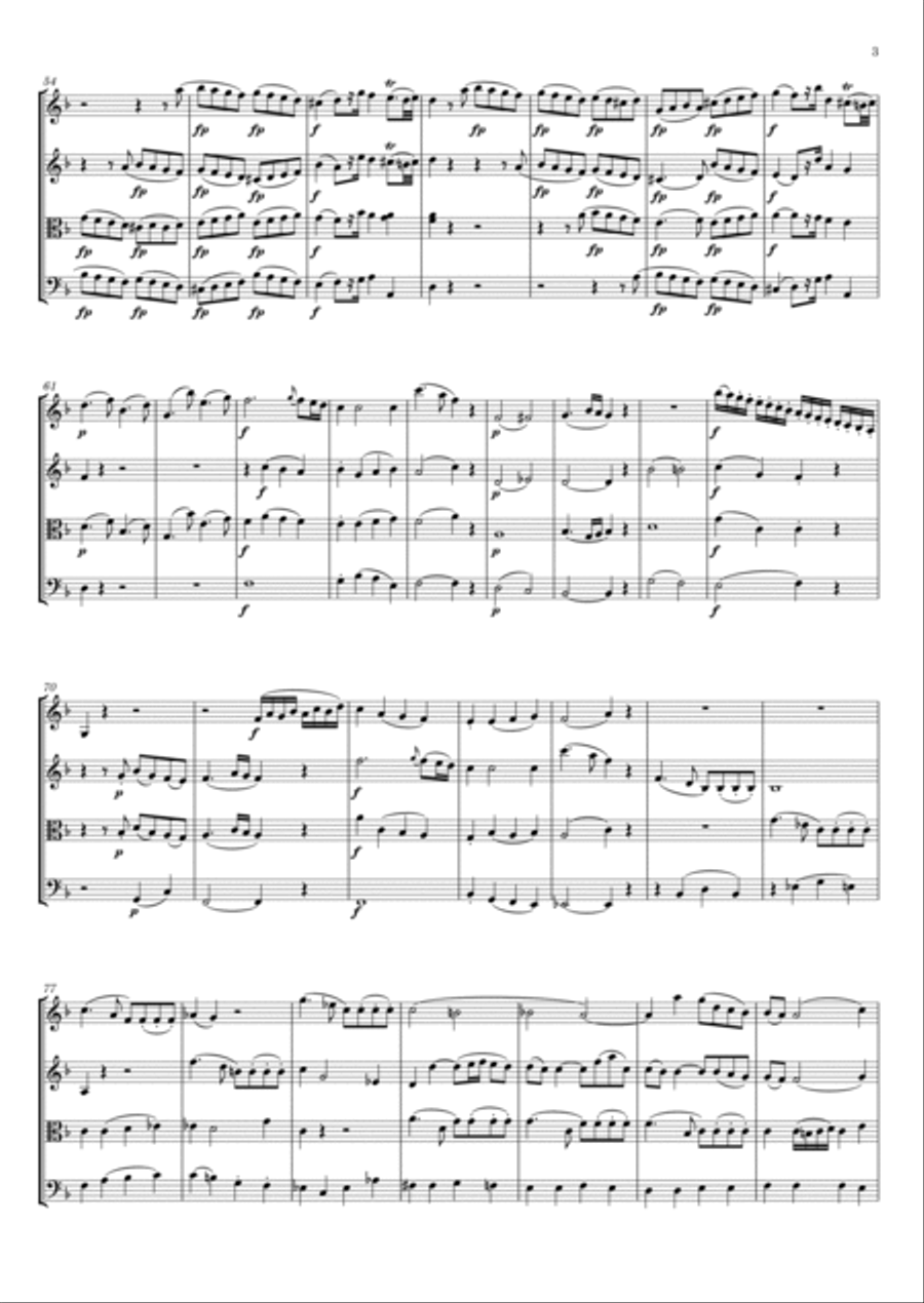 Mozart - String Quartet No.8 in F major, K.168 String Quartet scores gallery preview page 4
