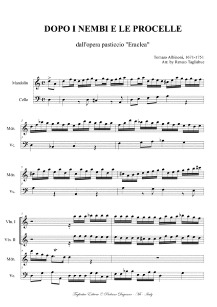 DOPO I VENTI E LE PROCELLE - T. Albinoni - For Soprano, 2 Vln, Mandolino and Cello solo image number null