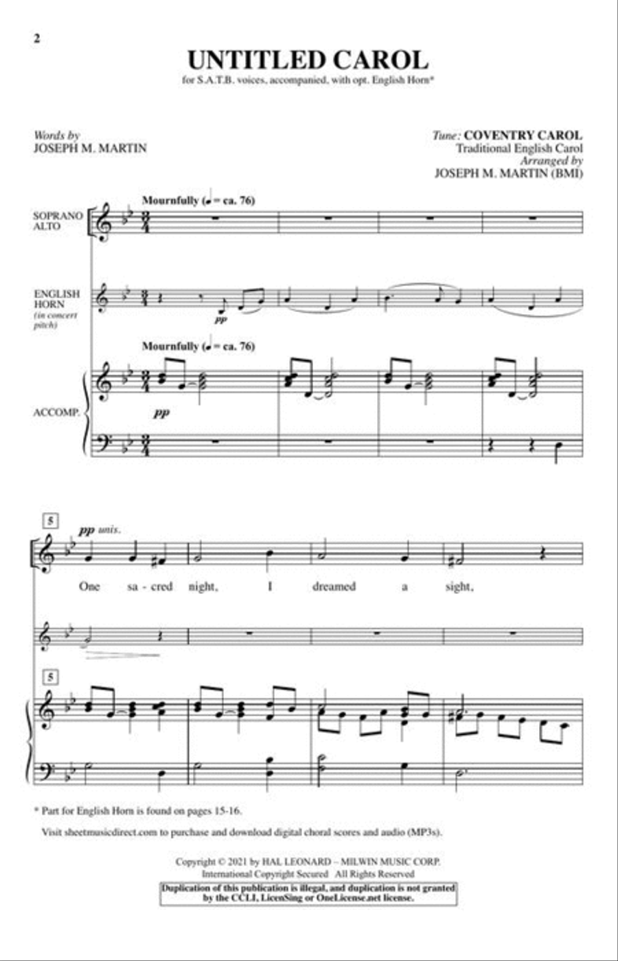 Untitled Carol 4-Part scores gallery preview page 3