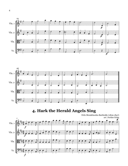 14 Christmas Carols (arranged for String Quartet) by Richard Storrs Willis String Quartet - Digital Sheet Music