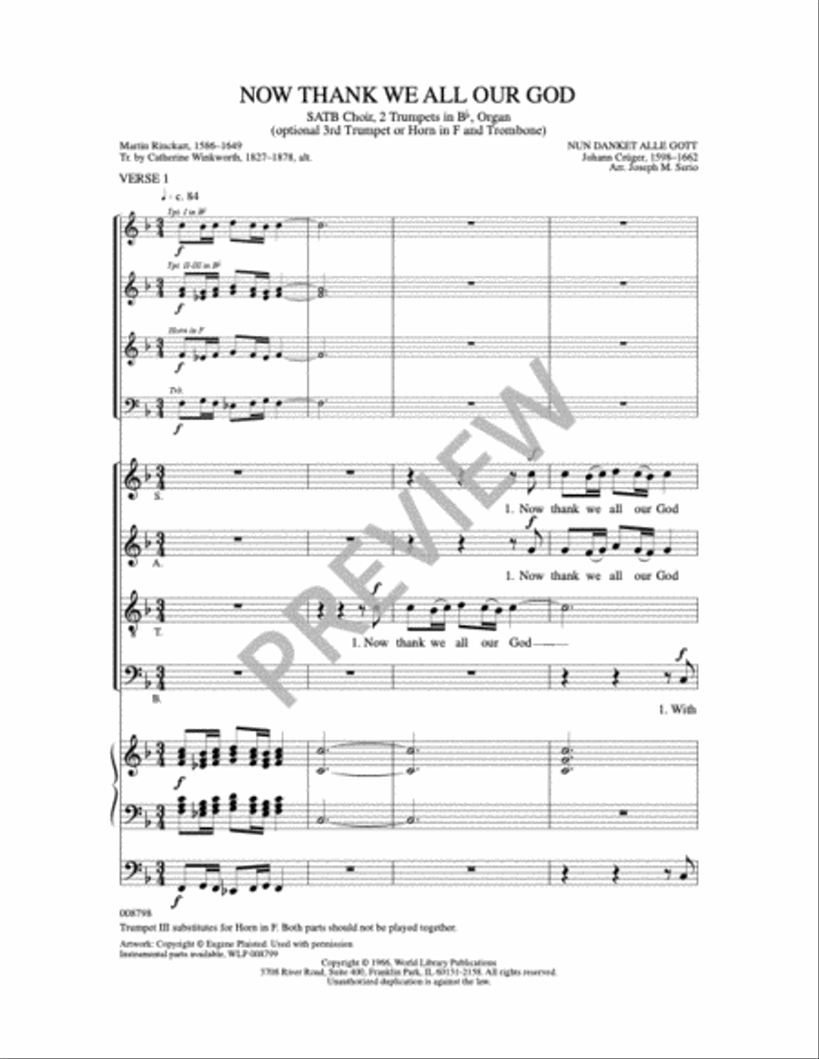 Now Thank We All Our God Now Thank We All Our God 4-Part scores gallery preview page 10