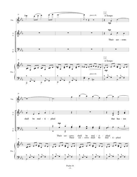 Psalm 16 - for SATB choir with piano and violin image number null