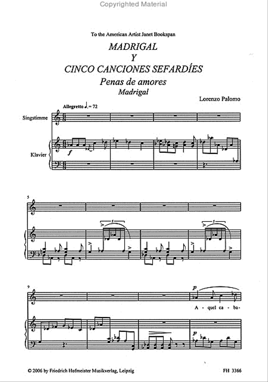 Madrigal y cinco Canciones sefardies Choir scores gallery preview page 2