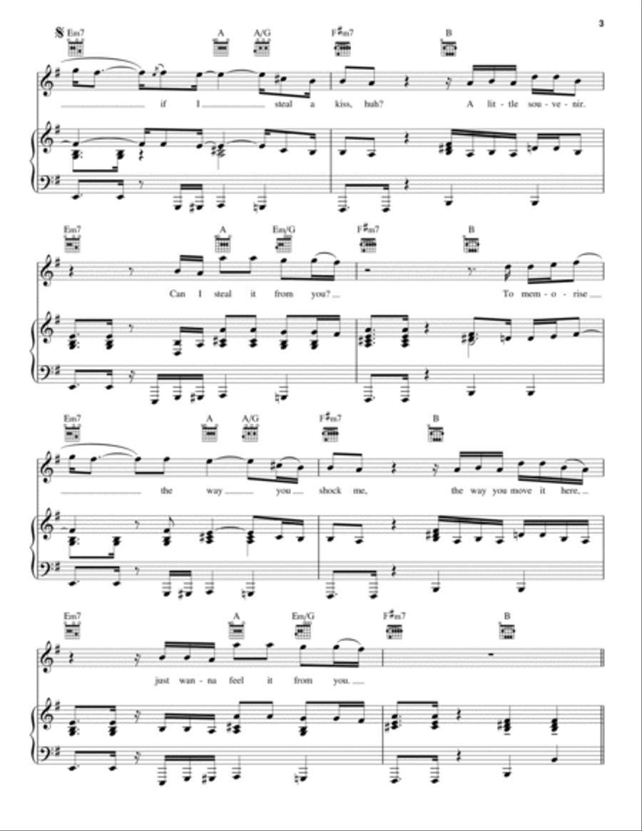 Feels (feat. Pharrell Williams, Katy Perry & Big Sean) Piano, Vocal, Guitar scores gallery preview page 3