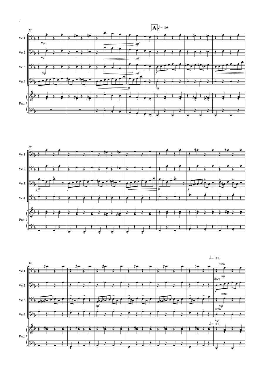 In the Hall of the Mountain King for Cello Quartet Cello Solo scores gallery preview page 2