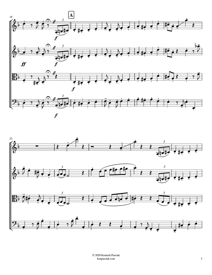 El Cachorrito (for String Quartet) String Quartet scores gallery preview page 5