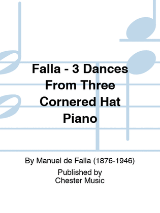 Book cover for Falla - 3 Dances From Three Cornered Hat Piano