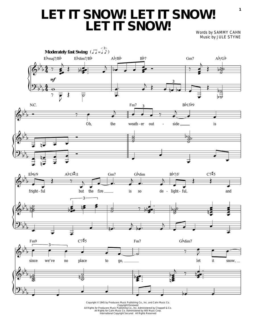 Let It Snow! Let It Snow! Let It Snow! Piano, Vocal scores gallery preview page 1