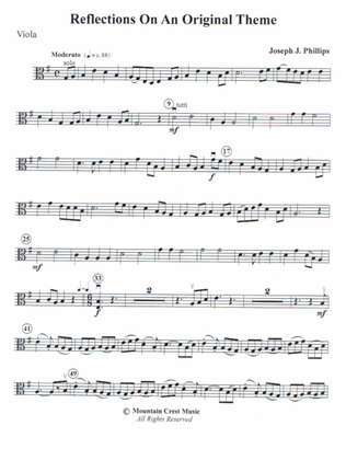 Reflections on an Original Theme-Viola part