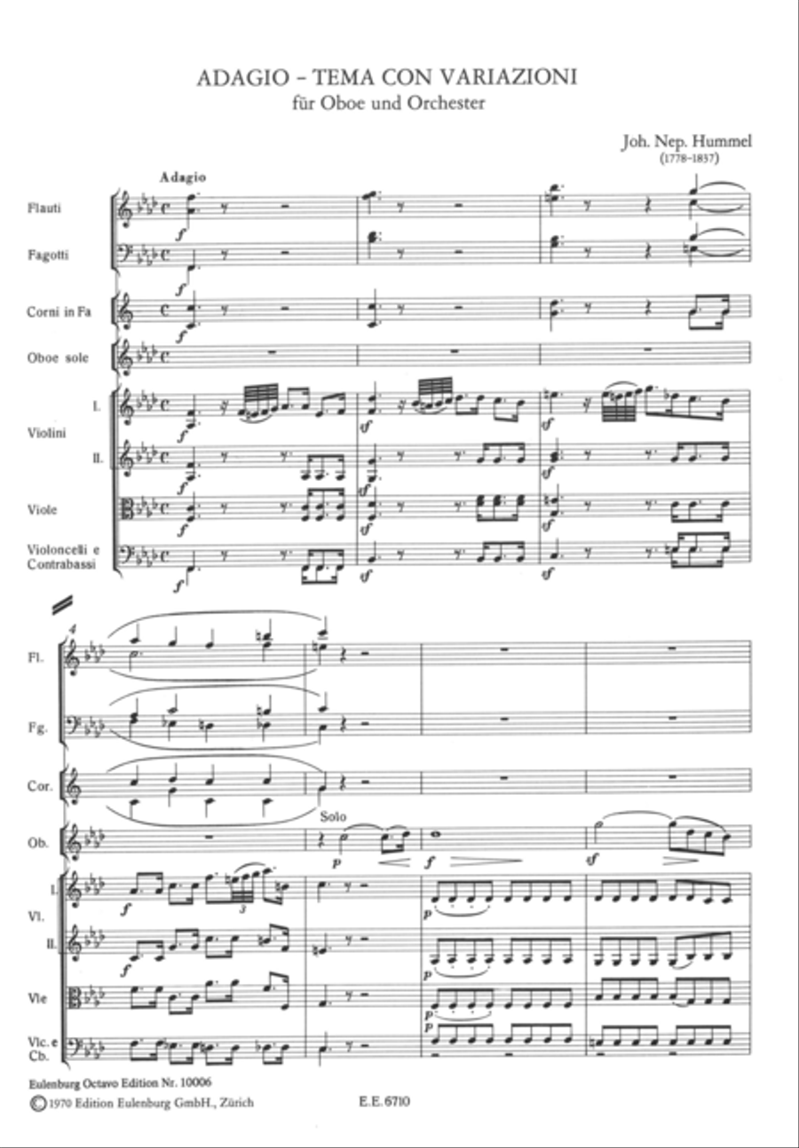 Adagio and variations for oboe Chamber Orchestra scores gallery preview page 2
