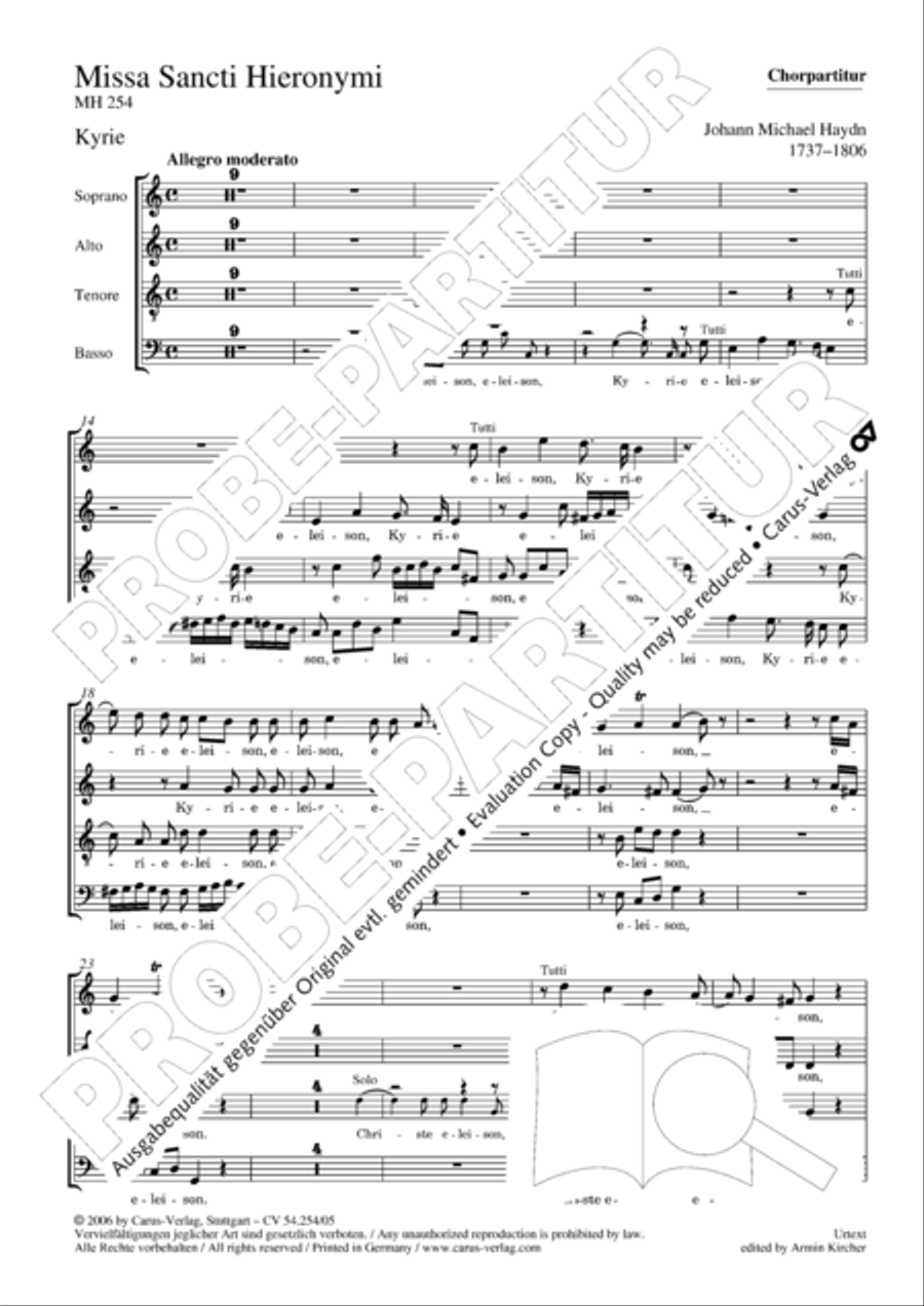 Missa Sancti Hieronymi 4-Part scores gallery preview page 3