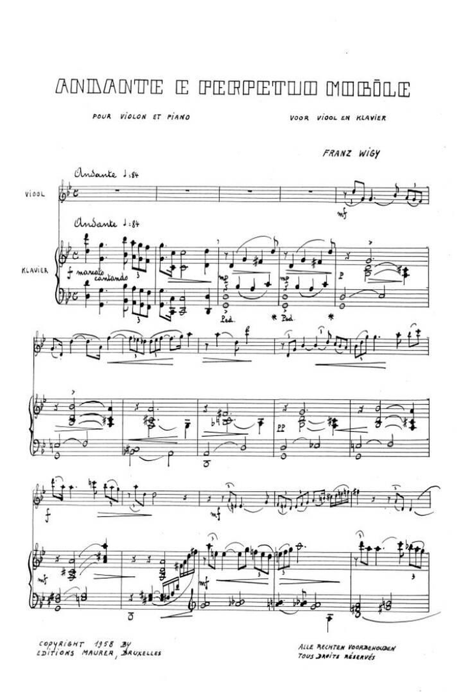 Andante e Perpetuo Mobile Violin Solo scores gallery preview page 2