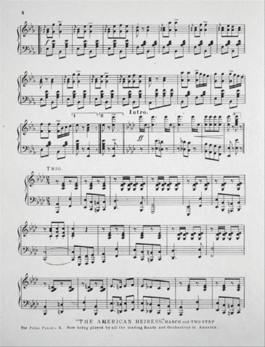 The Police Patrol. March and Two Step Piano Solo scores gallery preview page 3