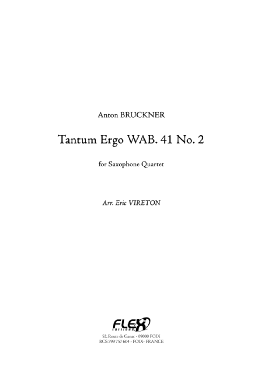Tantum Ergo WAB. 41 No. 2 Saxophone Quartet scores gallery preview page 1