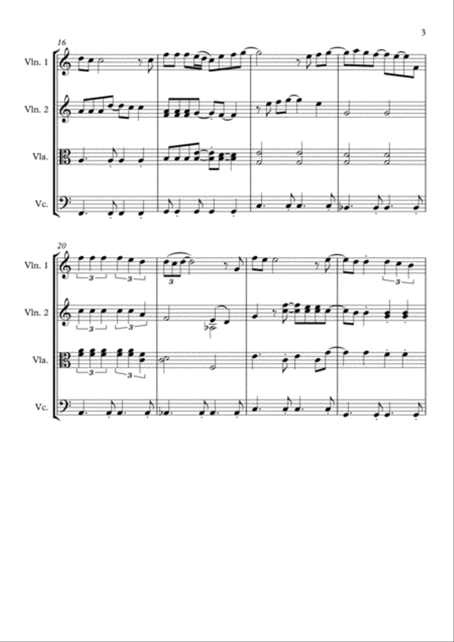 Build Me Up, Buttercup String Quartet scores gallery preview page 3
