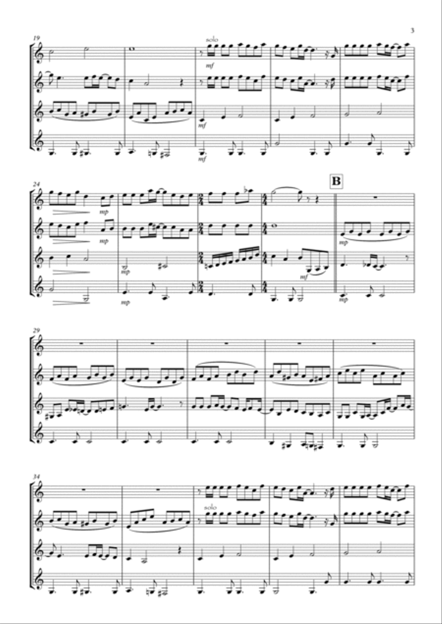 Goodbye To Love Clarinet Quartet scores gallery preview page 3