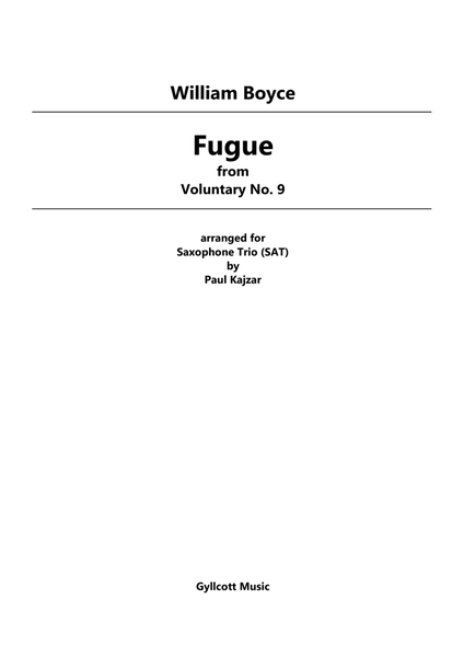 Fugue from Voluntary No. 9 (Saxophone Trio)