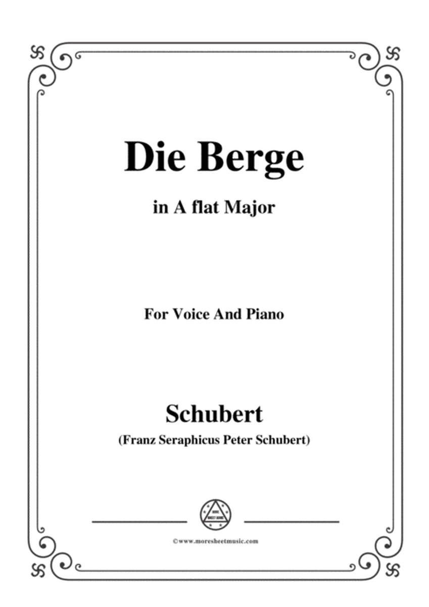 Schubert-Die Berge,Op.57 No.2,in A flat Major,for Voice&Piano image number null