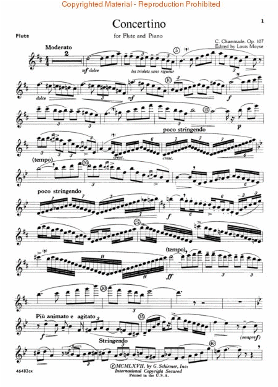 Concertino, Op. 107 Flute Solo scores gallery preview page 2