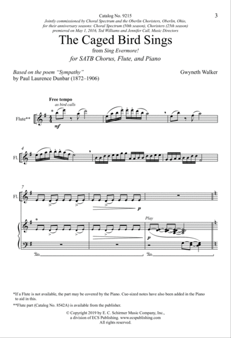 The Caged Bird Sings 4-Part scores gallery preview page 3
