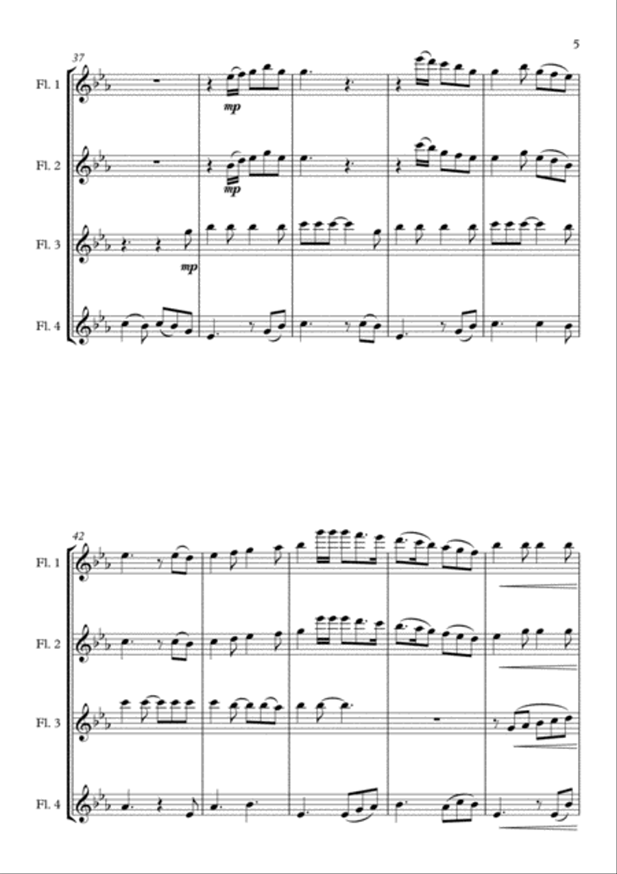 Hallelujah Hallelujah Flute Quartet scores gallery preview page 5