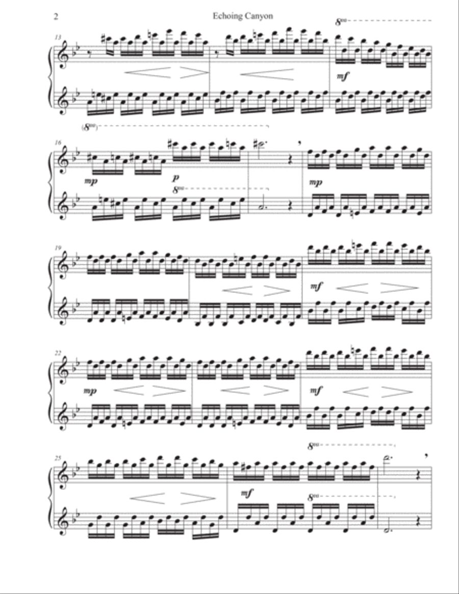 Echoing Canyon (Solo Piano) Piano Solo scores gallery preview page 2