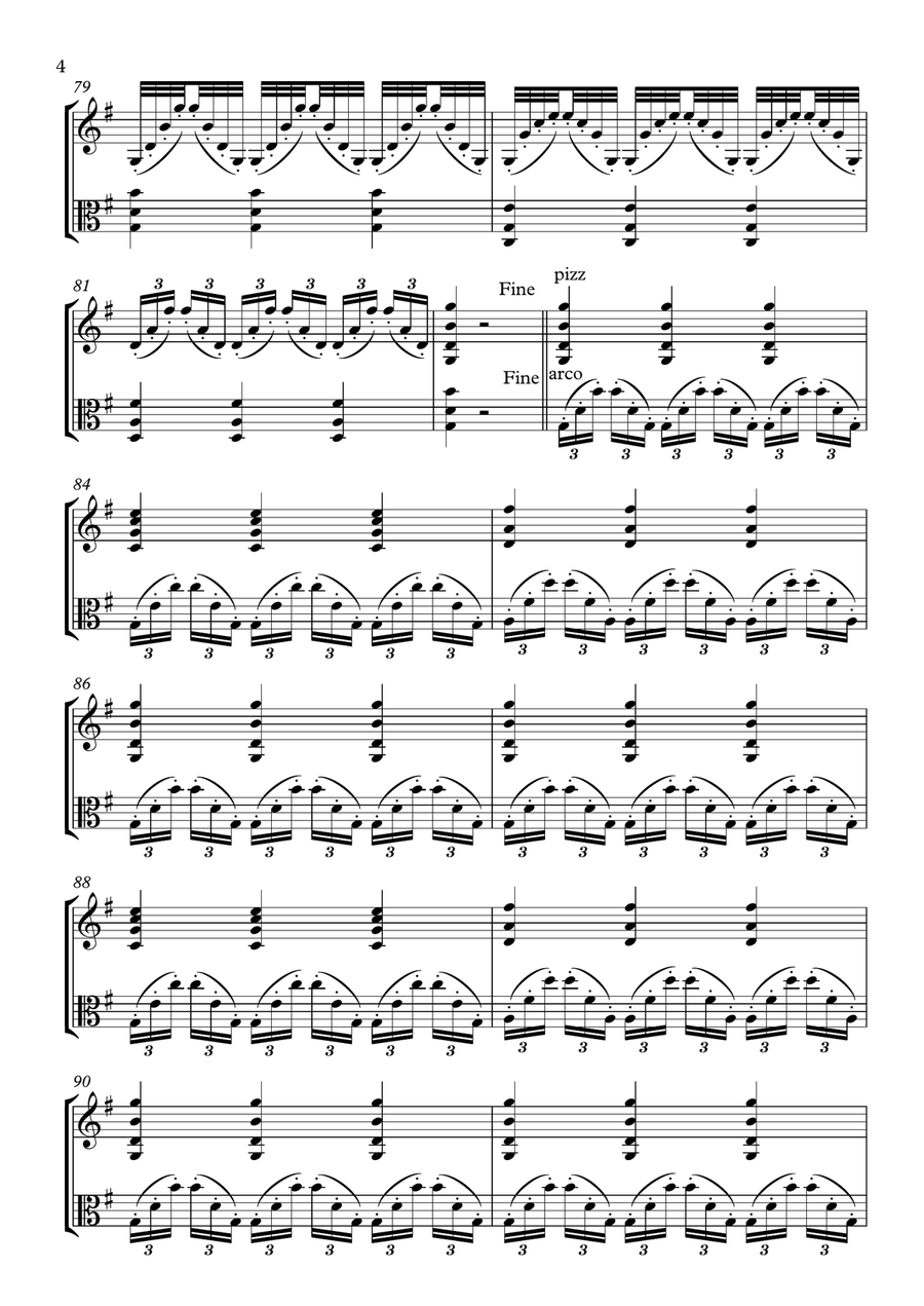 La Musica Notturna Della Strada di Madrid, from Master and Commander arranged for Violin and Viola Viola scores gallery preview page 4
