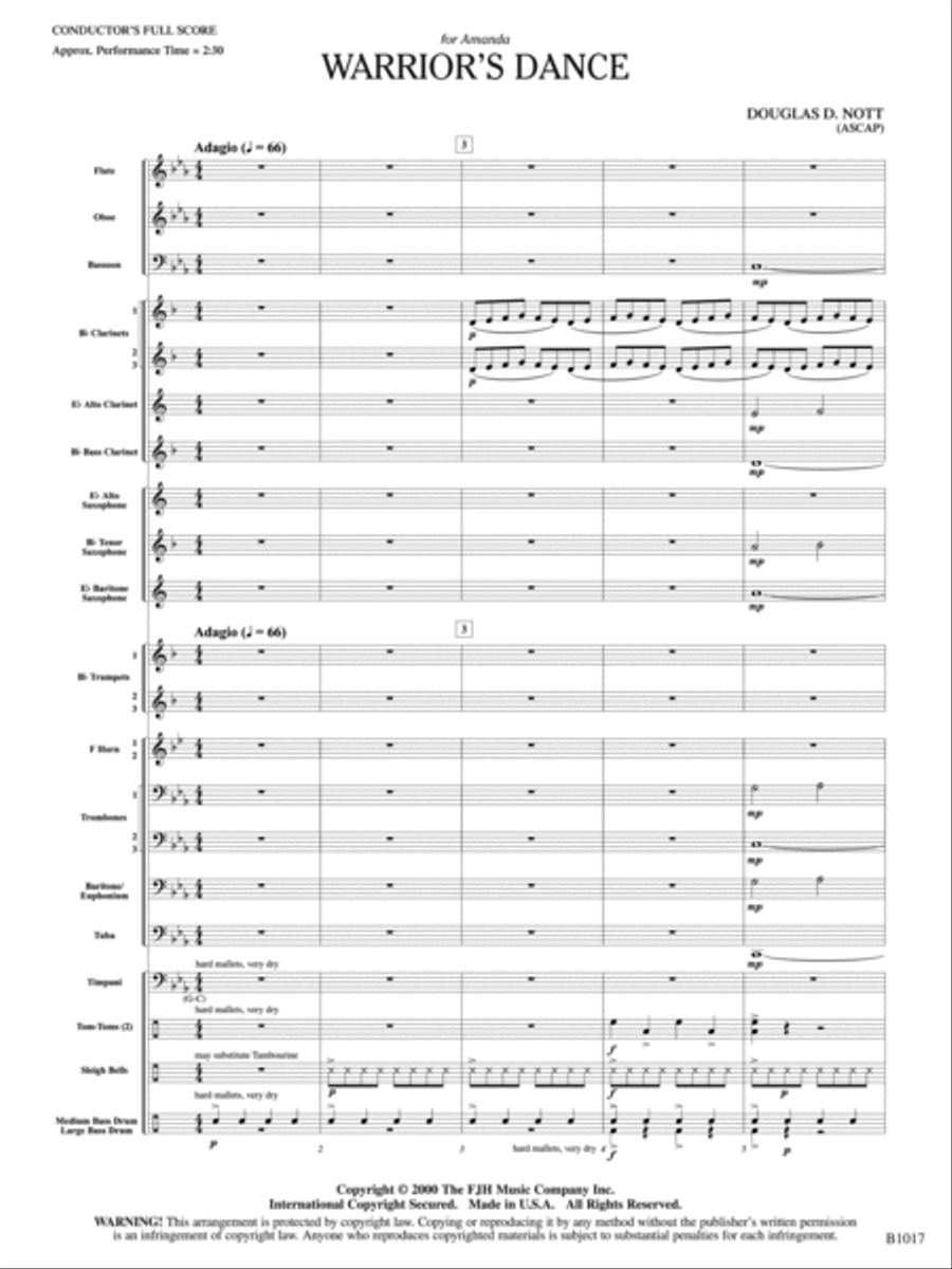 Warrior's Dance: Score Warrior's Dance: Score Concert Band scores gallery preview page 3