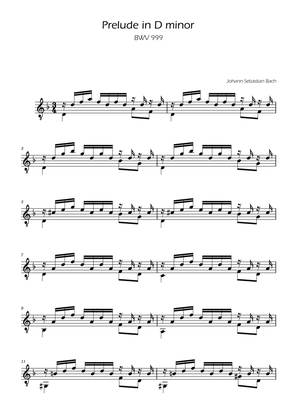 Prelude in D minor - BWV 999