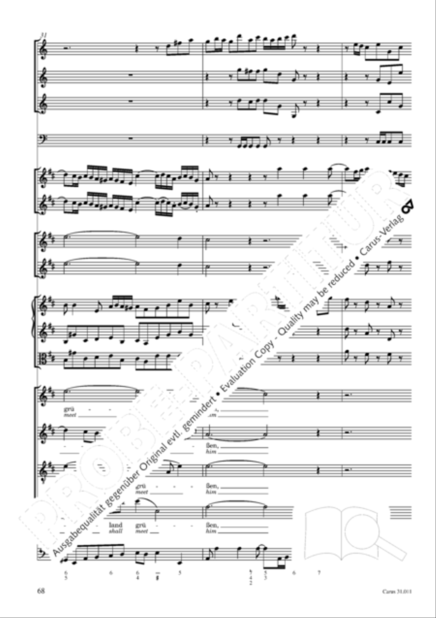Lobet Gott in seinen Reichen (Himmelfahrtsoratorium) 4-Part scores gallery preview page 69