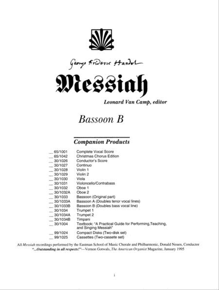Messiah - Bassoon B Messiah - Bassoon B Bassoon Solo scores gallery preview page 2