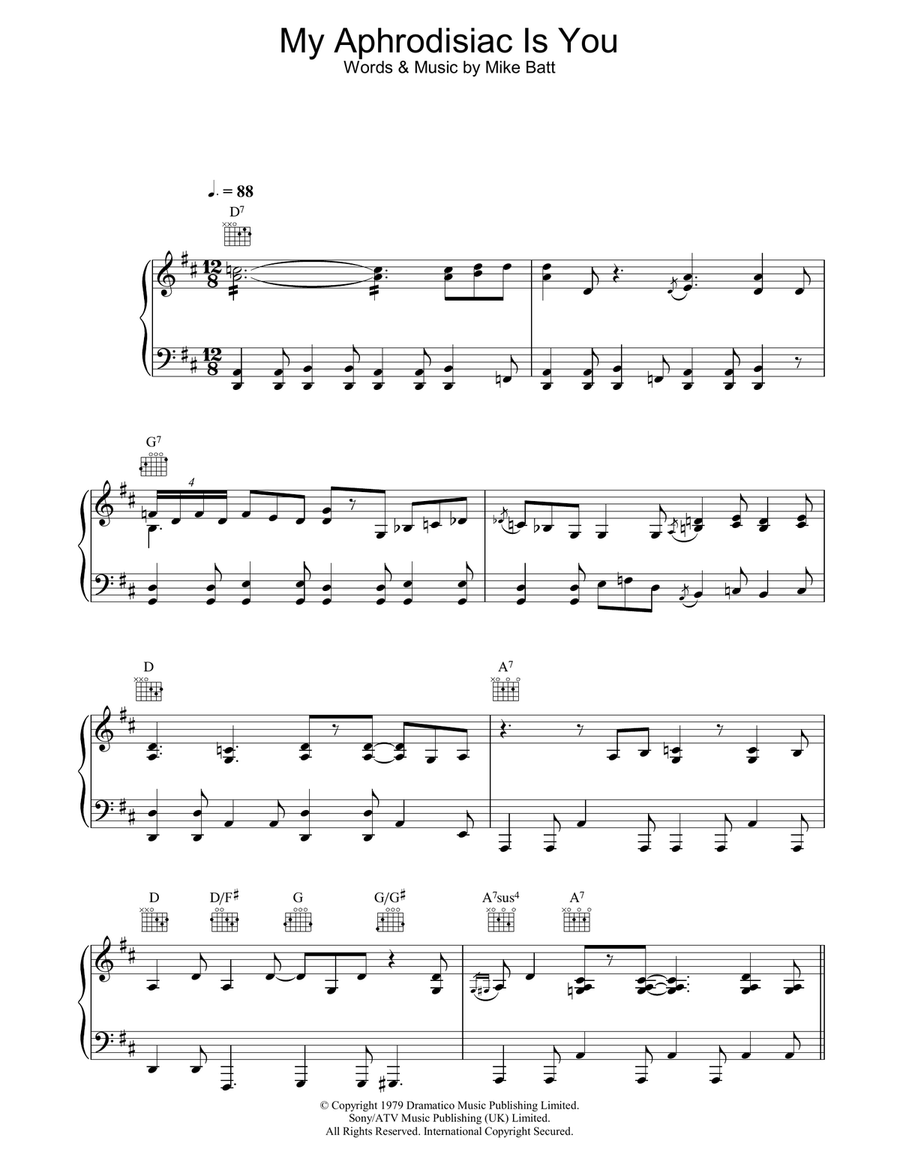 My Aphrodisiac Is You My Aphrodisiac Is You Piano, Vocal, Guitar scores gallery preview page 1
