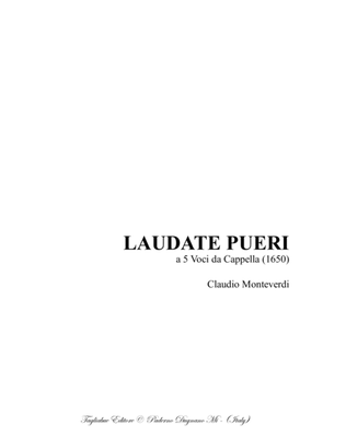 Book cover for LAUDATE PUERI - C. Monteverdi - A 5 voci da Cappella (1650)