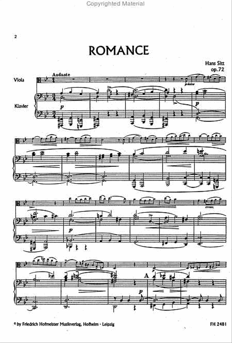 Romance, op. 72 Viola scores gallery preview page 2