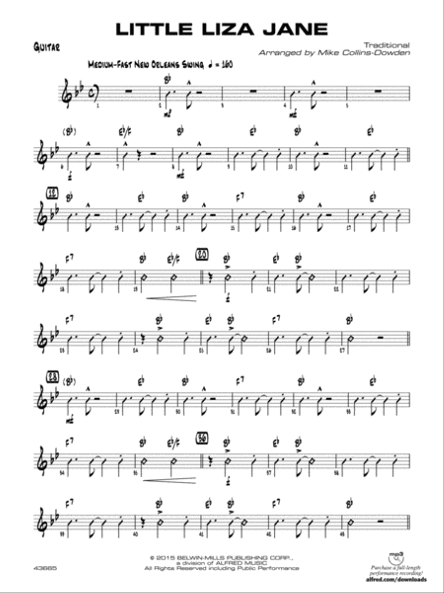 Little Liza Jane: Guitar Jazz Ensemble scores gallery preview page 1