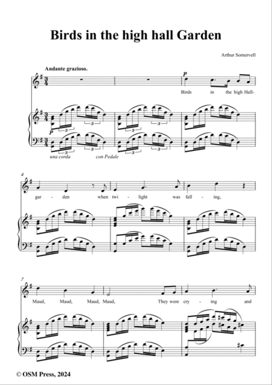 Somervell-Birds in the high hall Garden,in G Major Voice scores gallery preview page 2