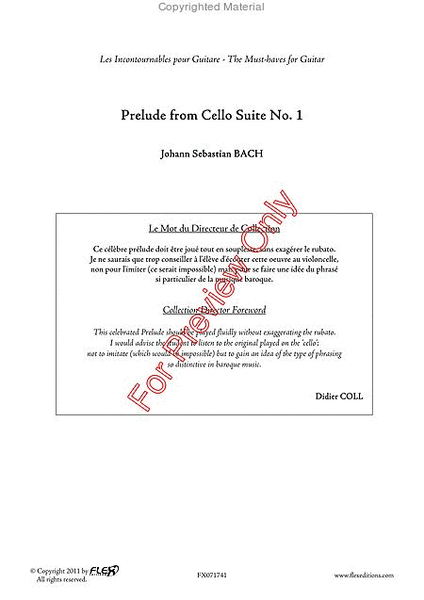 Prelude From Cello Suite No. 1 image number null