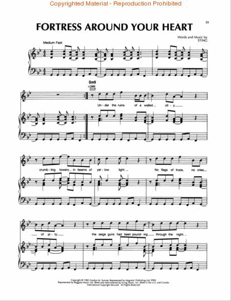 Fields of Gold: The Best of Sting 1984-1994 Piano, Vocal, Guitar scores gallery preview page 3