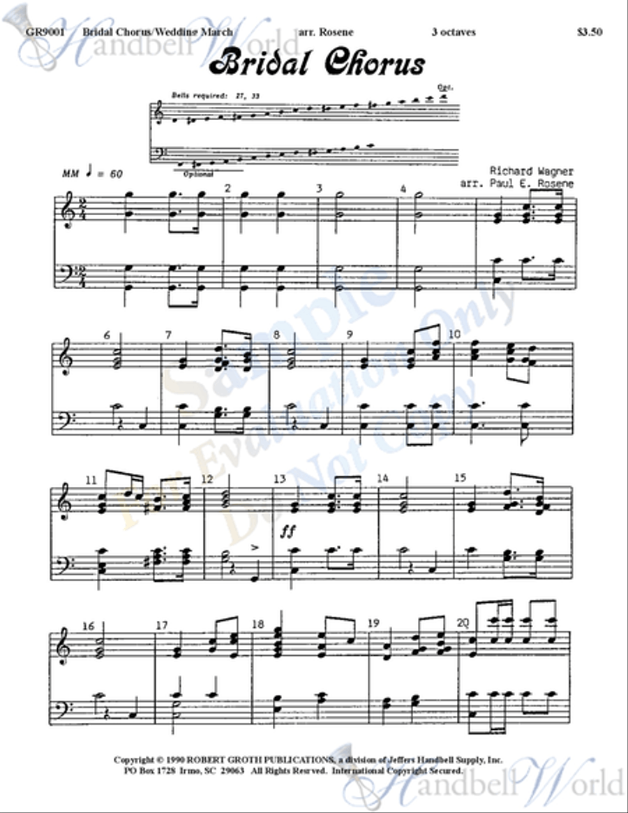 Bridal Chorus / Wedding March 4-Octaves scores gallery preview page 3