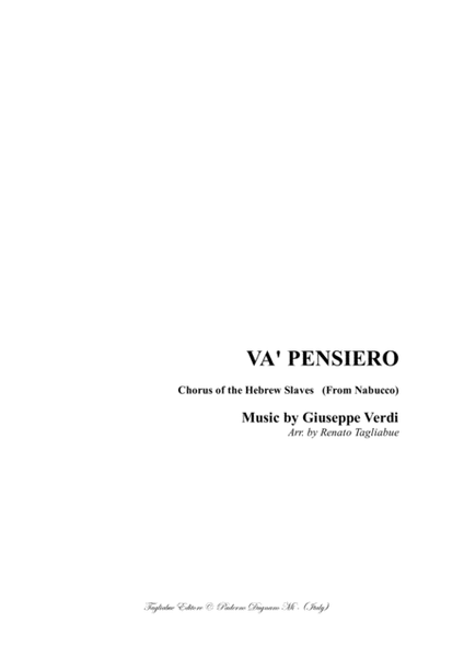 VA' PENSIERO - G.Verdi - From Nabucco - Arr. for Brass Quartet - With parts image number null