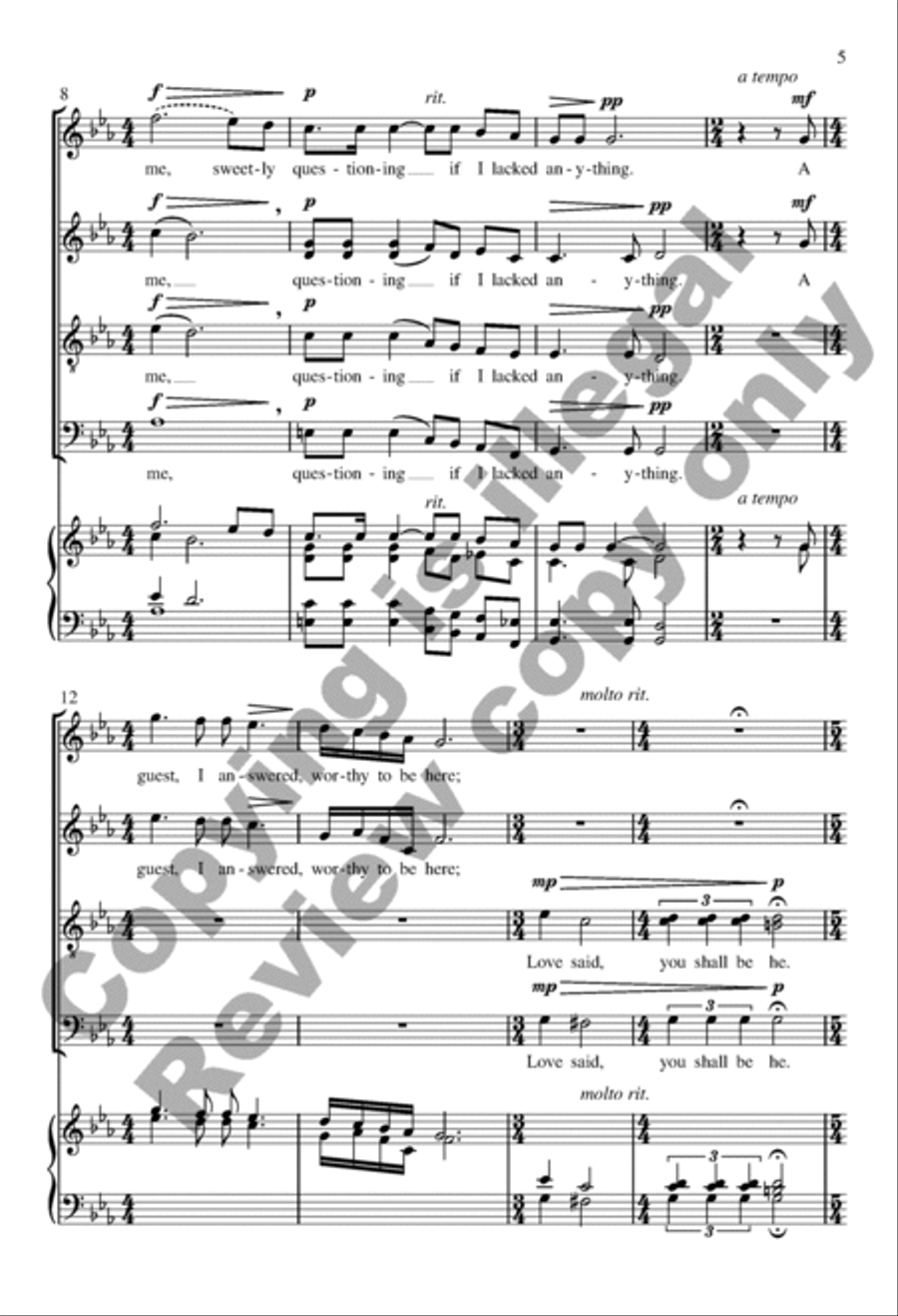 Love Bade Me Welcome Divisi scores gallery preview page 5