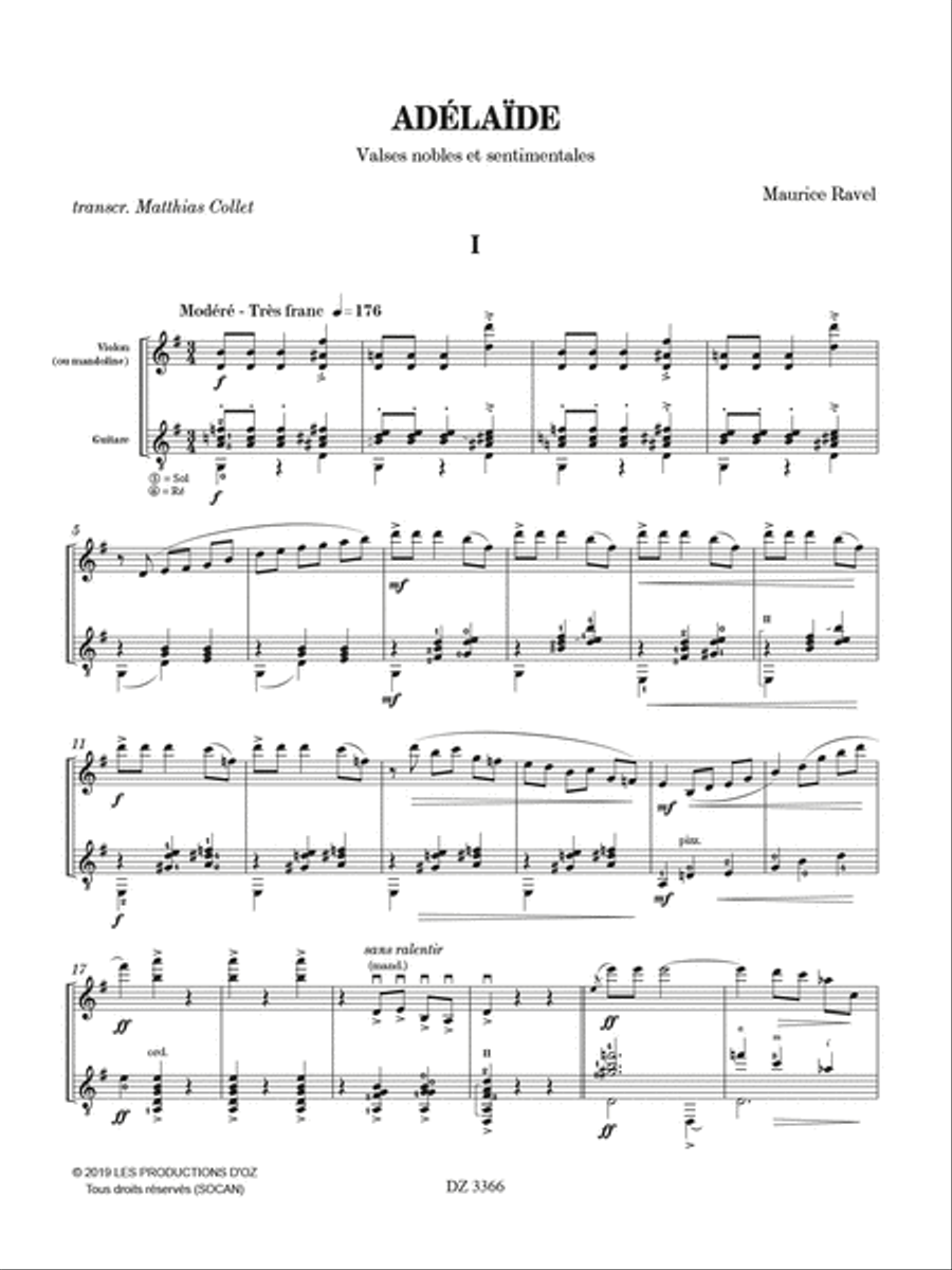 Adélaïde - Valses nobles et sentimentales Violin scores gallery preview page 2